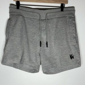 YoungLA Gray Sweat Shorts with Black embroidered logo